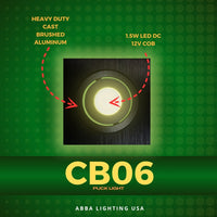 Outdoor Landscape Lighting LED 12V Low Voltage CB06 4x/8x/12x Package 1.5W DC12V Low Voltage Dimmable Recessed Square Cast Aluminum LED Puck Light Cabinet Downlighting 3000K or 5000K