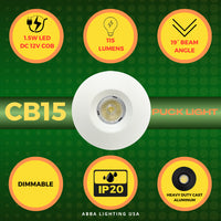 Outdoor Landscape Lighting LED 12V Low Voltage CB15 4x/8x/12x Package 1.5W DC12V Low Voltage Round Recessed Cast Aluminum Cabinet Light Energy Saving Dimmable LED Downlighting 3000K or 5000K