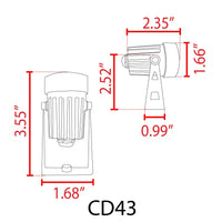 Outdoor Landscape Lighting LED 12V Low Voltage CD43 5W Waterproof LED Landscape Narrow Beam Directional Outdoor 12V Low Voltage Aluminum Spotlight