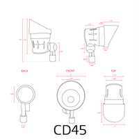 CD45 Foco de punto mono para exteriores con luz LED direccional hacia arriba negra