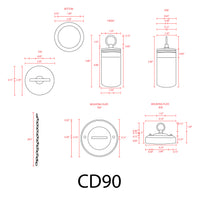 CD90 Low Voltage Philips Bulb Cylinder Pendant Light Hanging Spotlight