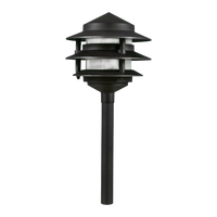 CDPA72 Black 12V AC/DC Aluminum Low Voltage Landscape Lighting 3 Tier Pagoda Path Light