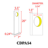 CDPA54 Low Voltage 3W LED Modern Bollard Light Landscape Path Light