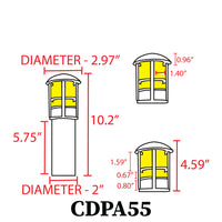 CDPA55 3W 12V Low Voltage LED Garden Bollard Path Light