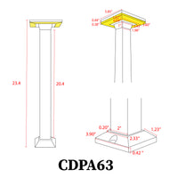 CDPA63 12W Bollard Pathway Lighting LED Square Top Modern Low Voltage