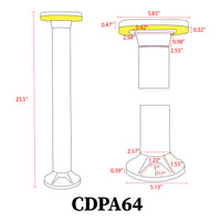 CDPA64 12W Bollard Pathway Lighting LED Circle Top Modern Low Voltage