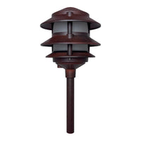 CDPA72 Black/Brown 12V AC/DC Low Voltage Landscape Lighting 3 Tier Pagoda Aluminum Path Light
