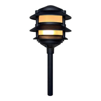 CDPA72 Black 12V AC/DC Low Voltage Landscape Lighting 3 Tier Pagoda Aluminum Path Light