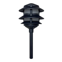CDPA72 Black 12V AC/DC Low Voltage Landscape Lighting 3 Tier Pagoda Aluminum Path Light