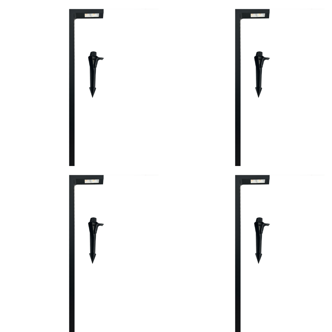 Outdoor Landscape Lighting LED 12V Low Voltage CDPA74 4x/8x/12x Package 7W 3000K Heavy Duty Black L-Shape Cast Aluminum 12V Low Voltage LED Outdoor Landscape Path Light 4 Pack