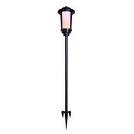 CDPA76 Heavy Duty Cast Aluminum 12V Low Voltage 1.7W Integrated Tiki Torch Flame Fire Effect LED Outdoor Landscape 2200K Tall Path Light