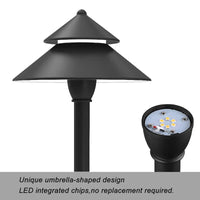 CDPA77 4x/8x/12x Package 3W 12V AC/DC Low Voltage Hexagon Umbrella Hat 5CCT Integrated LED Aluminum Path Light