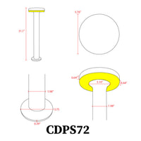 Vía del bolardo del acero inoxidable de CDPS72 7W que enciende el voltaje bajo moderno del top del círculo del LED