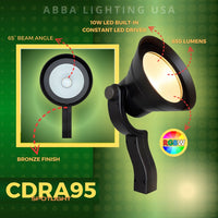 Outdoor Landscape Lighting LED 12V Low Voltage CDRA95 4x/8x/12x Package 10W 12V Low Voltage LED Smart Wi-Fi RGBW Wide Beam Directional Outdoor Landscape Aluminum Spotlight