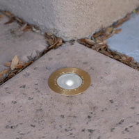 Brilliance Carlsbad Flange Low Voltage MR16 Brass Flat-Top In-Ground Well Light Outdoor Landscape Lighting