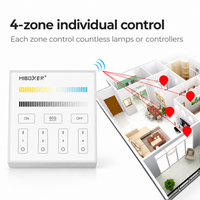 MiBoxer RGB/RGBW Montado en la Pared Smart Panel Control Remoto Inalámbrico 4 Zonas 2.4G RF