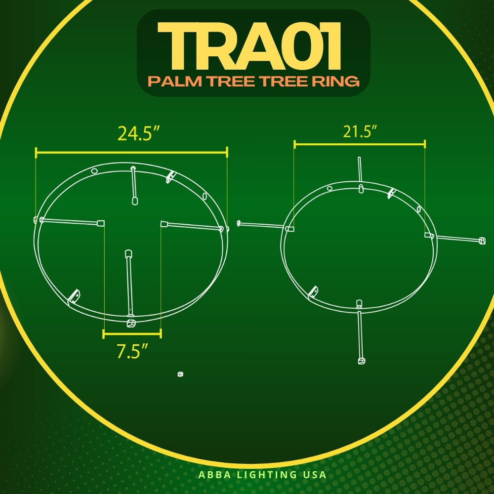 TRA01 Palm Tree Mounting Ring Light Bracket Outdoor Lighting Accessory