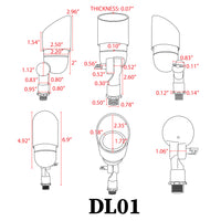 Foco de exterior LED direccional de bajo voltaje DL01