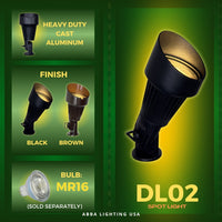 DL02 12V Low Voltage Waterproof LED Outdoor Aluminum Spotlight Directional Lighting