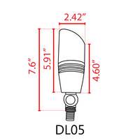 Outdoor Landscape Lighting LED 12V Low Voltage DL05 12V Low Voltage LED Smooth Bullet Directional Outdoor Aluminum Spotlight