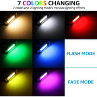 ELA12 8-Pack 12 Inch 5W RGB LED Retaining Wall Lights, Hardscape Color Changing 12V Low Voltage Landscape Lights