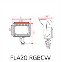 Outdoor Landscape Lighting LED 12V Low Voltage FLARGBCW20 Bronze 4x/8x/12x Package 12V Low Voltage 20W RGBCW Outdoor LED Landscape Lighting Bronze Aluminum Floodlight