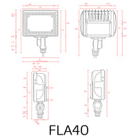 FLA40 Aluminum 40W Outdoor LED Low Voltage Landscape Lighting Flood Light