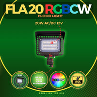 Outdoor Landscape Lighting LED 12V Low Voltage FLARGBCW20 Bronze 4x/8x/12x Package 12V Low Voltage 20W RGBCW Outdoor LED Landscape Lighting Bronze Aluminum Floodlight