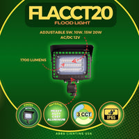 Outdoor Landscape Lighting LED 12V Low Voltage FLACCT20 12V Low Voltage Adjustable CCT and Wattage 5W-20W Outdoor LED Landscape Lighting Floodlight