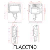 FLACCT40 4x/8x/12x Package Aluminum 20W-40W Outdoor LED Low Voltage Landscape Lighting Flood Light