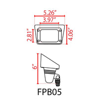 Outdoor Landscape Lighting LED 12V Low Voltage FPB05 4x/8x/12x Package Cast Brass Rectangular LED 12V Low Voltage Directional Flood Light Adjustable Landscape Lighting with 3W 3000K Bulb