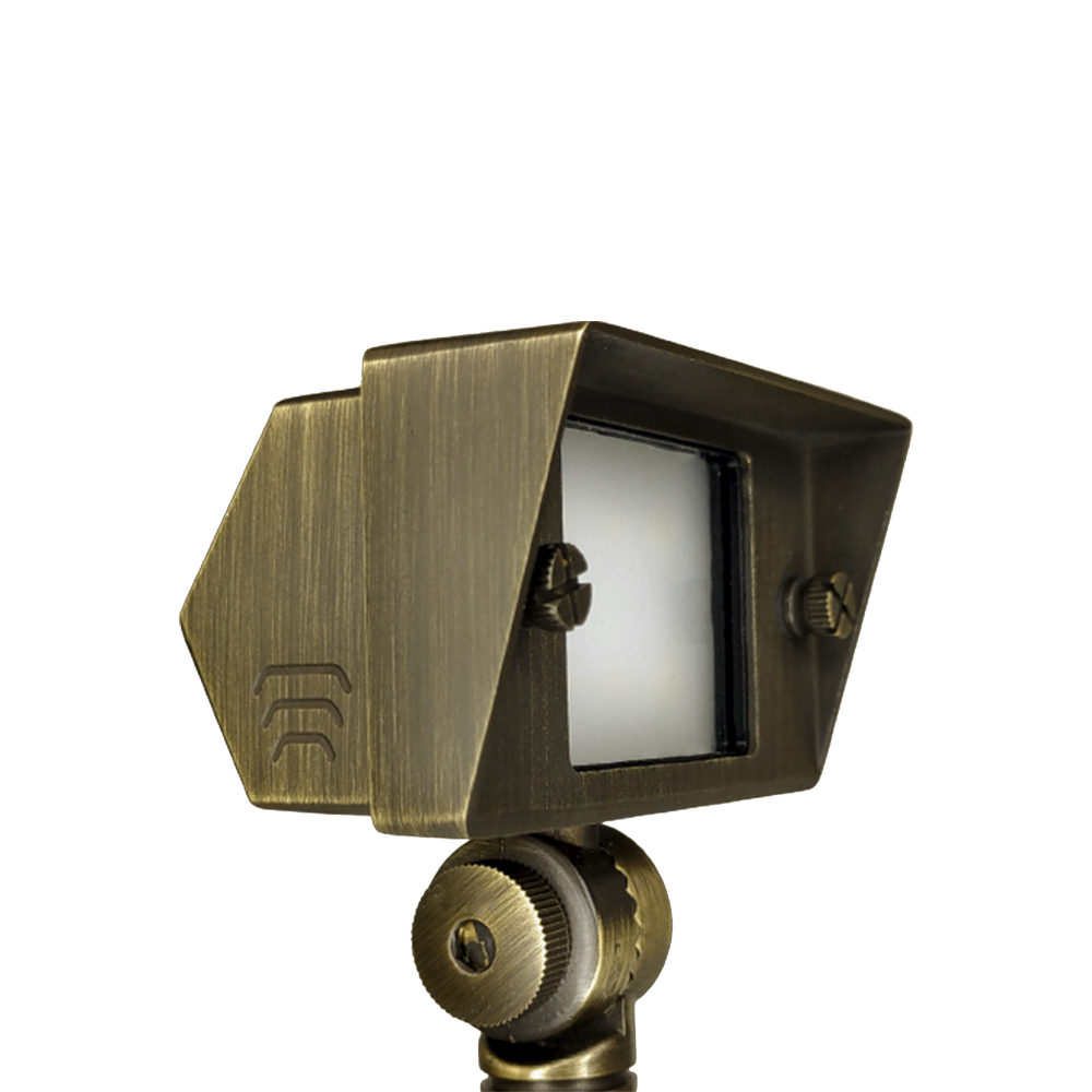 Outdoor Landscape Lighting LED 12V Low Voltage FPBCC04 Cast Brass 3CCT Adjustable 2W-7W Rectangular Built-In LED Flood Light 12V Low Voltage Fixture