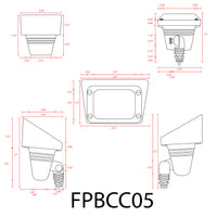 FPBCC05 Cast Brass 3CCT Adjustable 3W-10W Rectangular Built-In LED Flood Light Low Voltage Fixture