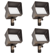 FPBCC05 4x/8x/12x Package Cast Brass 3CCT Adjustable 3W-10W Rectangular Built-In LED Floodlight 12V Low Voltage Fixture - 4 Pack