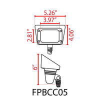 Outdoor Landscape Lighting LED 12V Low Voltage FPBCC05 Cast Brass 3CCT Adjustable 3W-10W Rectangular Built-In LED Flood Light 12V Low Voltage Floodlight Fixture