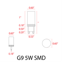 G9 5W SMD 12V LED Looped Base Light Bulbs Dimmable Energy Saving Light Bulb