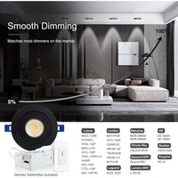 LED Canless Recessed Light 4 inch Gimbal 5CCT Dimmable Adjustable Directional Retrofit Eyeball Lighting with Jbox ETL Rated