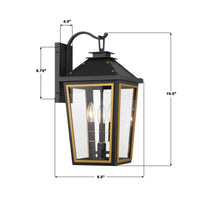 Hawkins 3 Light Outdoor Sconce 9.5