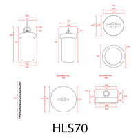 HLS70 12V LED Low Voltage Stainless Steel Marble Cylinder Pendant Light Hanging Downlight Fixture