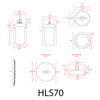 Outdoor Landscape Lighting LED 12V Low Voltage HLS70 12V 4x/8x/12x LED 12V Low Voltage Stainless Steel Marble Cylinder Pendant Light Hanging Downlight Fixture with 5W 3000K Bulb