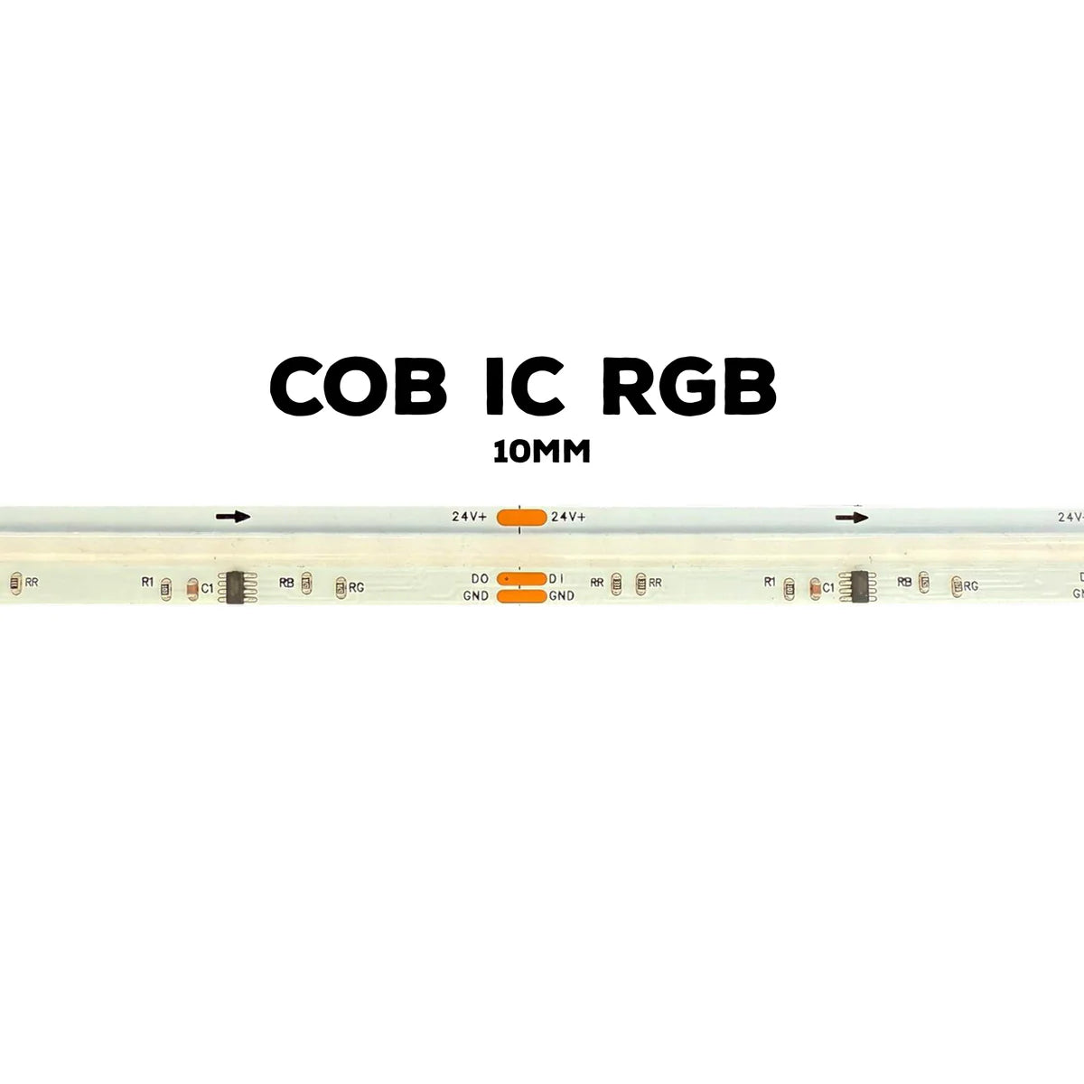 SLD31 Dotless COB Smart RGB-IC WS2811 576LED/M 4.27W/ft 10mm Addressable Color Flowing LED Strip Light DC24V Low Voltage Strip Light IP20