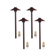 KL309 4x/8x/12x Package 12V G4 3W 2700K LED AC/DC Aluminum Low Voltage Landscape Lighting Large Hat Path Light G4 - Brown / 4 Pack