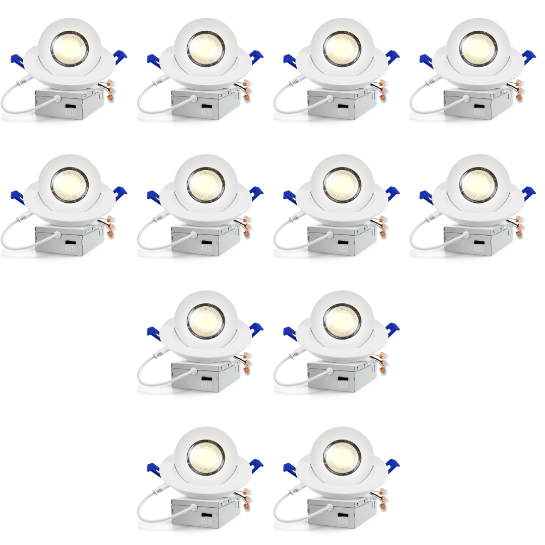 Can Less Recessed Light Rough In LED Canless Recessed Light 4x/8x/12x Package 9W 4 inch Gimbal 5CCT Dim