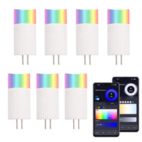 G4 RGB 2W 12V, Color Changing Bluetooth/WiFi Control Low Voltage IP65 Light Bulb for Outdoor Landscape Lighting (LL4R)