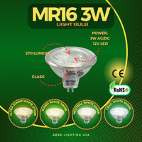 Outdoor Landscape Lighting LED 12V Low Voltage MR16 3W 12V Low Voltage LED Bulbs Dimmable Energy Saving Waterproof Light CE & RoHS Certified