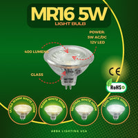 Outdoor Landscape Lighting LED 12V Low Voltage MR16 5W 12V Low Voltage LED Bulbs Dimmable Energy Saving Waterproof Light CE & RoHS Certified