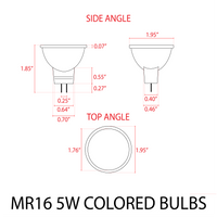 Outdoor Landscape Lighting LED 12V Low Voltage Single Color MR16 5W Red, Green, or Blue Energy Saving Waterproof 12V Low Voltage Outdoor LED Light Bulb