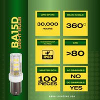 BA15D 3.5W Bayonet Style LED Capsule 12V Energy Efficient 1156 Light Bulb