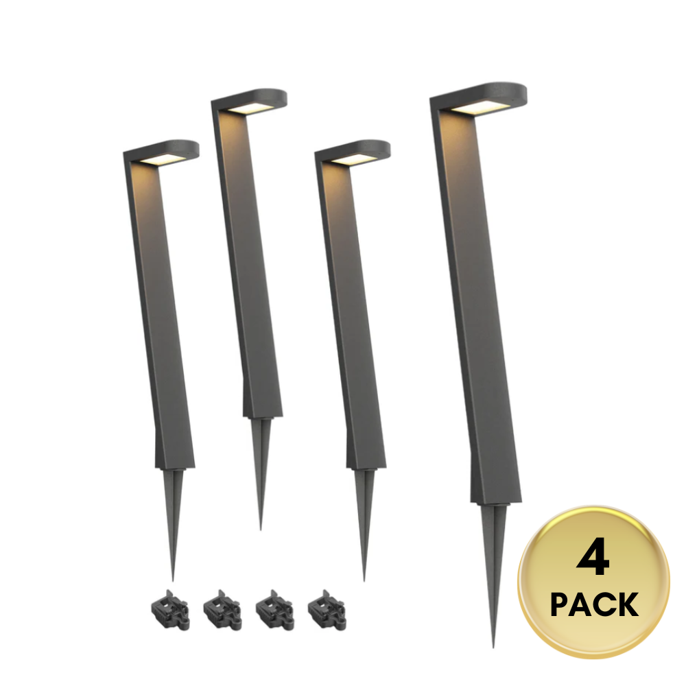 Outdoor Landscape Lighting LED 12V Low Voltage ALP21 4-Pack 5.5W 3000K LED Landscape Pathway Light Package, 12V Low Voltage Modern Path Lights
