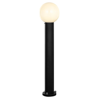 CPLA16 120V Line Voltage E26 Socket 60W Modern Outside Bollard Light with Opal Glass Globe